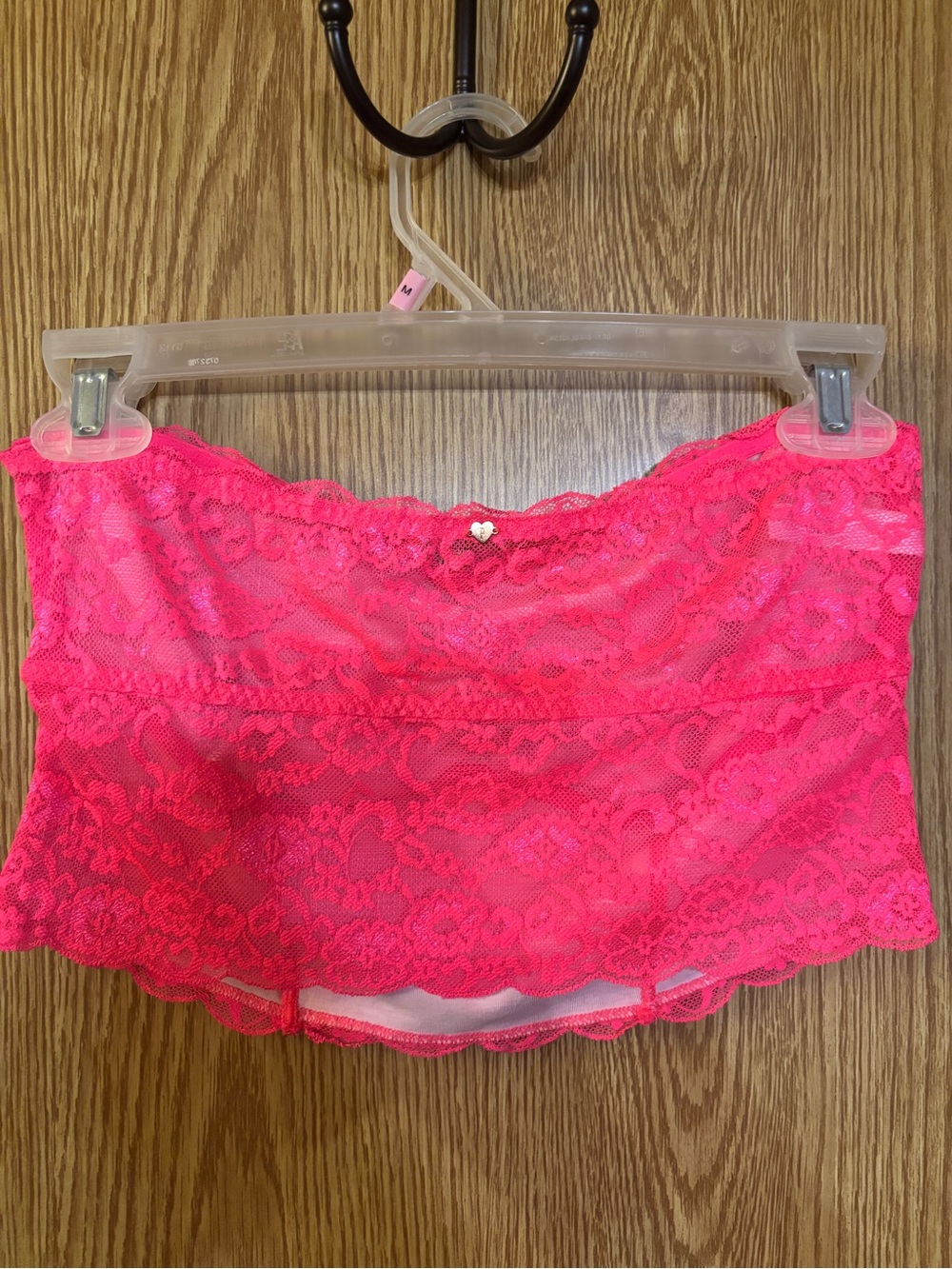 Victoria's Secret Hot Pink Lace Bandeau Bralette